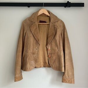 Vintage 100% Genuine Leather Buttery Soft Lightweight Blazer Jacket